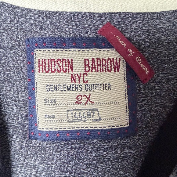 Hudson Barrow NYC Mens 2X V Neck‎ T Shirt Heather Gray Short Sleeve Pocket Tee - Picture 6 of 8